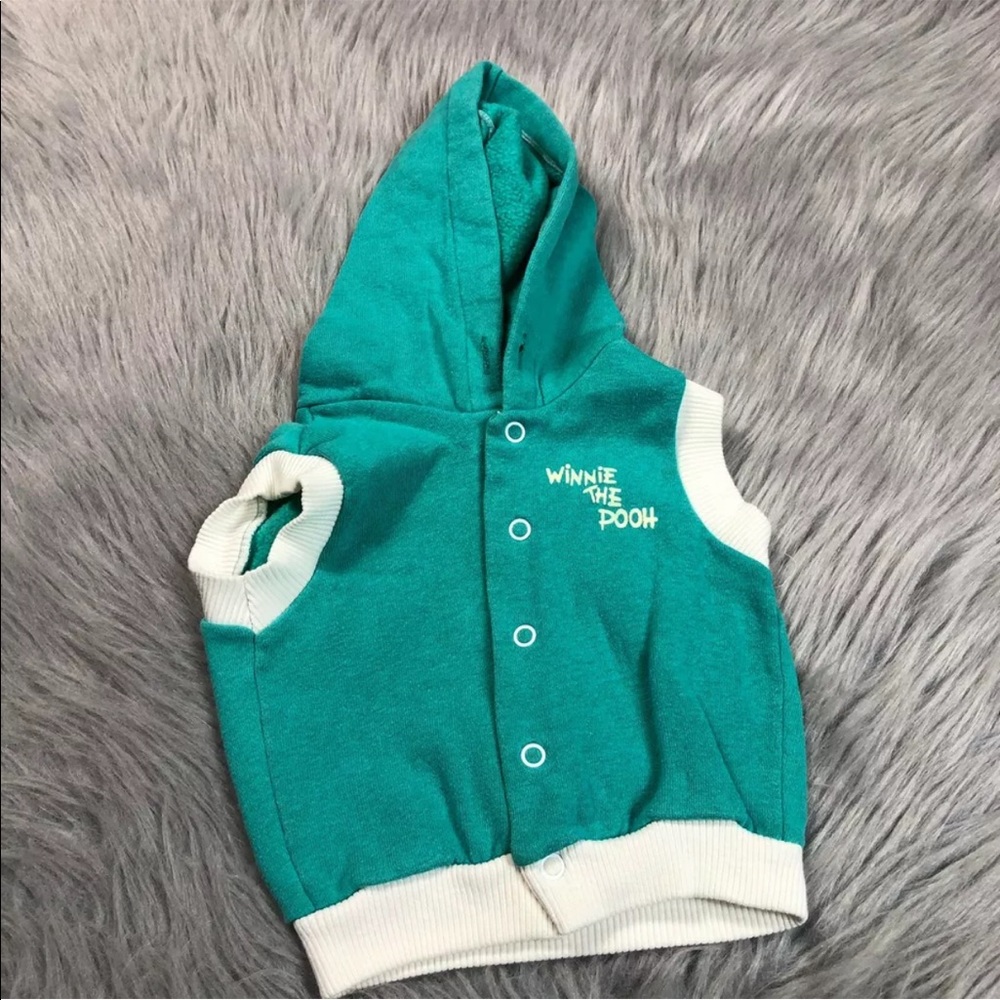 Vintage Disney Winnie The Pooh Baby Sleeveless Hooded Vest